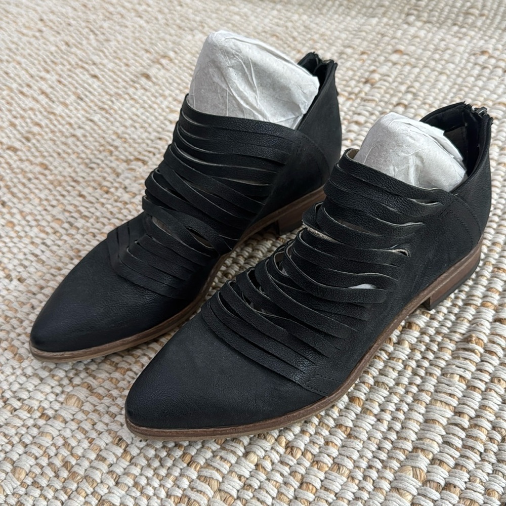 Free People Lost Valley Black Strappy Ankle Boot